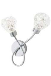 ValueLights Astley Pair of Chrome 2 Way Crystal Shade Wall Lights & Bulbs in Metallic Silver - thumbnail 7