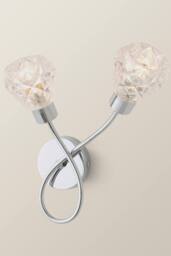 ValueLights Astley Pair of Chrome 2 Way Crystal Shade Wall Lights & Bulbs in Metallic Silver - thumbnail 4