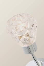 ValueLights Astley Pair of Chrome 2 Way Crystal Shade Wall Lights & Bulbs in Metallic Silver - thumbnail 6