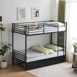 EONLION Black Drawers 3FT Metal Bunk Bed - Size: Double - thumbnail 4