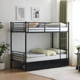EONLION Black Drawers 3FT Metal Bunk Bed - Size: Double - thumbnail 3