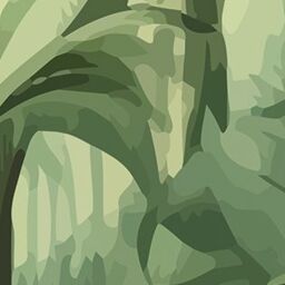 Origin Murals Jungle Trees Wall Mural in Green - Size: W300 cm x H240 cm - thumbnail 3