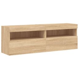 Berkfield Home 8 Piece TV Wall Cabinet Set with LED Lights Sonoma Oak in Brown - thumbnail 9