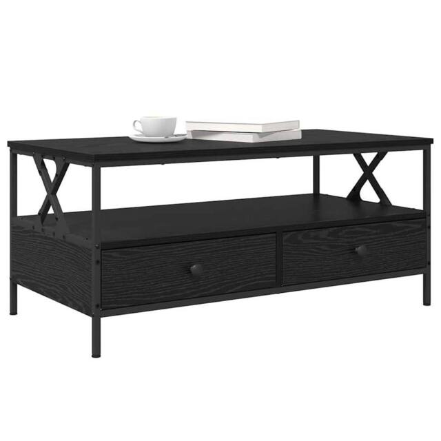 Berkfield Home Modern Coffee Table Black oak 100 x 51 x 45 cm Engineered wood - image 1