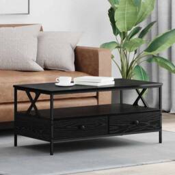 Berkfield Home Modern Coffee Table Black oak 100 x 51 x 45 cm Engineered wood - thumbnail 2