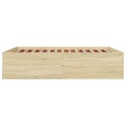 Berkfield Home Modern Bed Frame without Mattress Sonoma Oak 150x200 cm King Size in Light Tan - thumbnail 5
