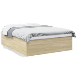 Berkfield Home Modern Bed Frame without Mattress Sonoma Oak 150x200 cm King Size in Light Tan - thumbnail 3