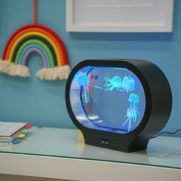 ValueLights Jellyfish Colour Changing Aquarium Table Lamp LED Night Light Sensory in Black