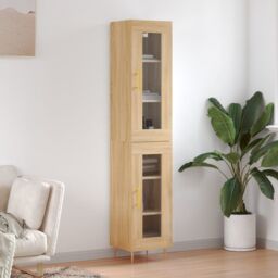 Berkfield Home Highboard Sonoma Oak 34.5x34x180 cm Engineered Wood in Brown