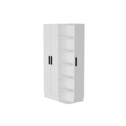 Destina Home Luses Corner Wardrobe Closet with Shelves & Hanging Rail, Right Side in White - Size: 3 Pack - thumbnail 8