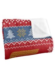 Wonder Woman Blanket, 152x127 cm Ugly Christmas Sweater Logo Silky Touch Super Soft Throw Blanket in White - thumbnail 3
