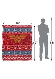 Wonder Woman Blanket, 152x127 cm Ugly Christmas Sweater Logo Silky Touch Super Soft Throw Blanket in White - thumbnail 5