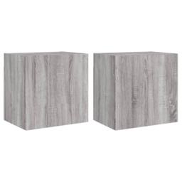 Berkfield Home TV Wall Cabinets 2 pcs Grey Sonoma 40.5x30x40 cm Engineered Wood - thumbnail 3