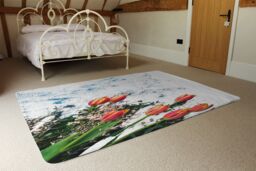 Benjamin Tate Design Flowers On Marble Rug in Natural - Size: Large - thumbnail 3
