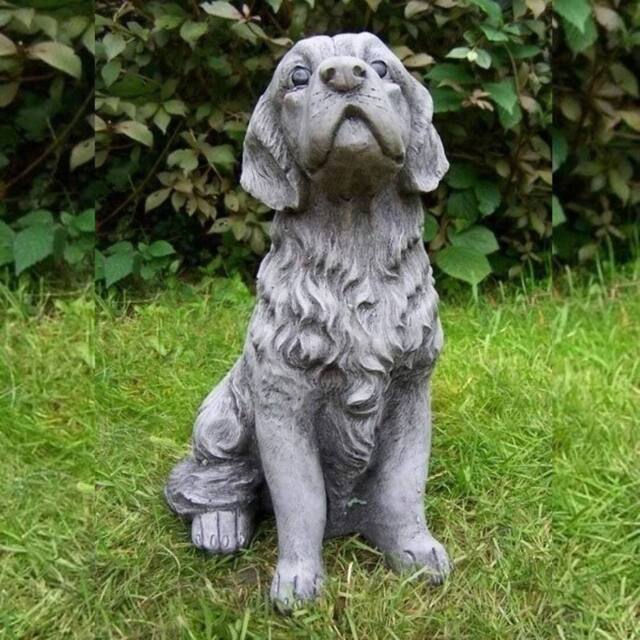 Havendro Grey Stone Cast Golden Retriever Garden Statue Ornament - image 1