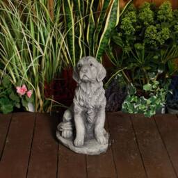 Havendro Grey Stone Cast Golden Retriever Garden Statue Ornament - thumbnail 2