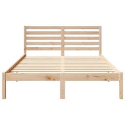 Berkfield Home with Headboard Brown 135 x 190 cm Solid pine wood in Light Tan - thumbnail 5