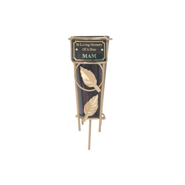 David Fischhoff Memorial Grave Metal Spike Flower Vase - Mam in Black