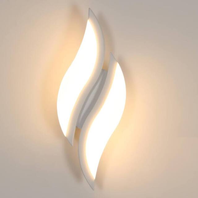Goeco LED Interior Wall Light, Acrylic Wall Light, 12W, for Bedroom, 3000K in White - image 1