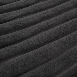 OHS Faux Fur Ribbed Fleece Throw Blanket Winter Warm Supersoft in Charcoal - Size: 125 cm x 150 cm - thumbnail 6