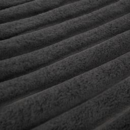 OHS Faux Fur Ribbed Fleece Throw Over Bed Blanket Winter Warm Supersoft in Charcoal - Size: 120 cm x 150 cm - thumbnail 2
