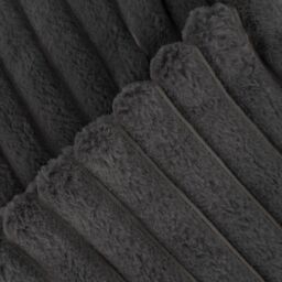 OHS Faux Fur Ribbed Fleece Throw Blanket Winter Warm Supersoft in Charcoal - Size: 125 cm x 150 cm - thumbnail 5