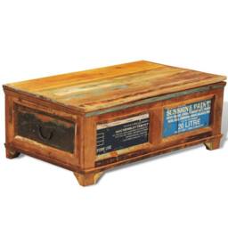 Berkfield Home Coffee Table with Storage Vintage Reclaimed Wood in Brown