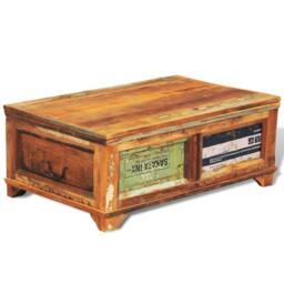Berkfield Home Coffee Table with Storage Vintage Reclaimed Wood in Brown - thumbnail 4