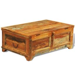 Berkfield Home Coffee Table with Storage Vintage Reclaimed Wood in Brown - thumbnail 6