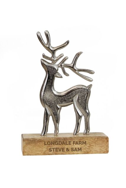 Personalised Memento Company Personalised Stag Ornament in Light Brown - image 1