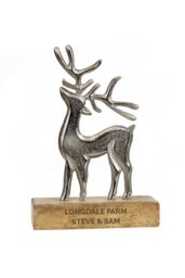 Personalised Memento Company Personalised Stag Ornament in Light Brown