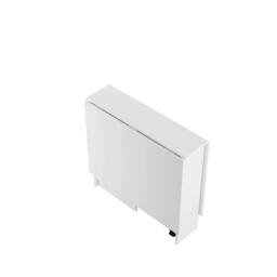 ERGOVEXA Folding Dining Table Drop Leaf Rolling Desk with 2 Storage Shelves in White - thumbnail 3