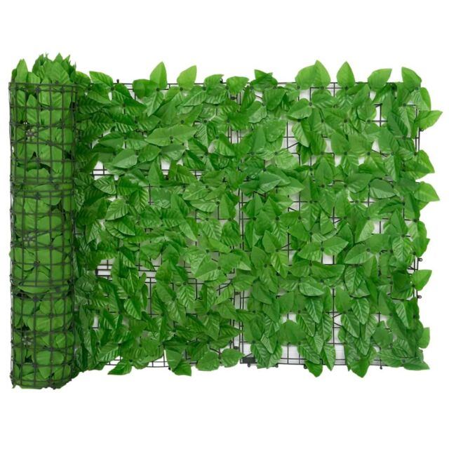 Berkfield Home Balcony Screen with Green Leaves 400x75cm - Size: 400x75 cm - image 1