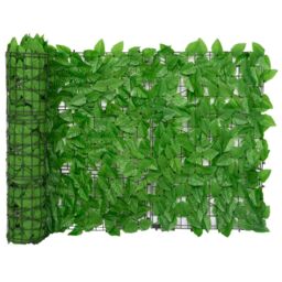 Berkfield Home Balcony Screen with Green Leaves 400x75cm - Size: 400x75 cm - thumbnail 1