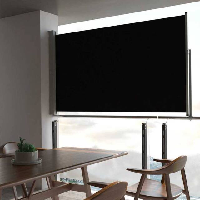 Berkfield Home Patio Retractable Side Awning 140 x 300 cm Black - image 1