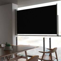 Berkfield Home Patio Retractable Side Awning 140 x 300 cm Black - thumbnail 1
