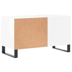 Berkfield Home Record Cabinet High Gloss White 85x38x48 cm Engineered Wood - Size: 85 x 38 x 48 cm - thumbnail 6