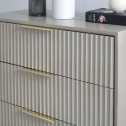 Home Garden Direct Monza Tall Chest of 5 Drawers with Fluted Detailing Grey - thumbnail 4