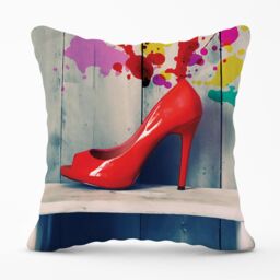 Warren Reed - Designer Retro Red Shoes Outdoor Cushion - Size: 60 cm x 60 cm - thumbnail 1