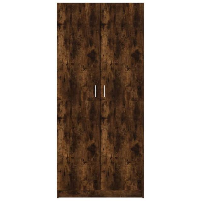Berkfield Home Wardrobe Smoked Oak 80x50x180 cm Engineered Wood in Brown - Size: 80 x 50 x 180 cm - image 1