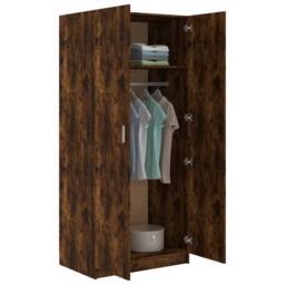 Berkfield Home Wardrobe Smoked Oak 80x50x180 cm Engineered Wood in Brown - Size: 80 x 50 x 180 cm - thumbnail 6