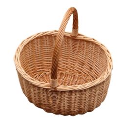 Red Hamper Wicker Jumbo Buff Hollander Shopping Basket in Brown - thumbnail 1