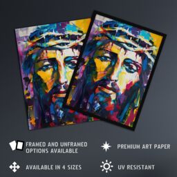 "Artery8 Jesus Thorn Crown Portrait Modern Portrait Framed Art Print - Size: W12"" x H16""" - thumbnail 2