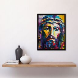 "Artery8 Jesus Thorn Crown Portrait Modern Portrait Framed Art Print - Size: W12"" x H16""" - thumbnail 4