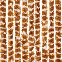 Berkfield Home Fly Curtain Ochre & White 100x200 cm Chenille in Yellow - thumbnail 5