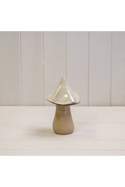 KDMD Softly Beige Mottle Ceramic Mushroom Decoration - image 1