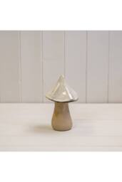 KDMD Softly Beige Mottle Ceramic Mushroom Decoration - thumbnail 1