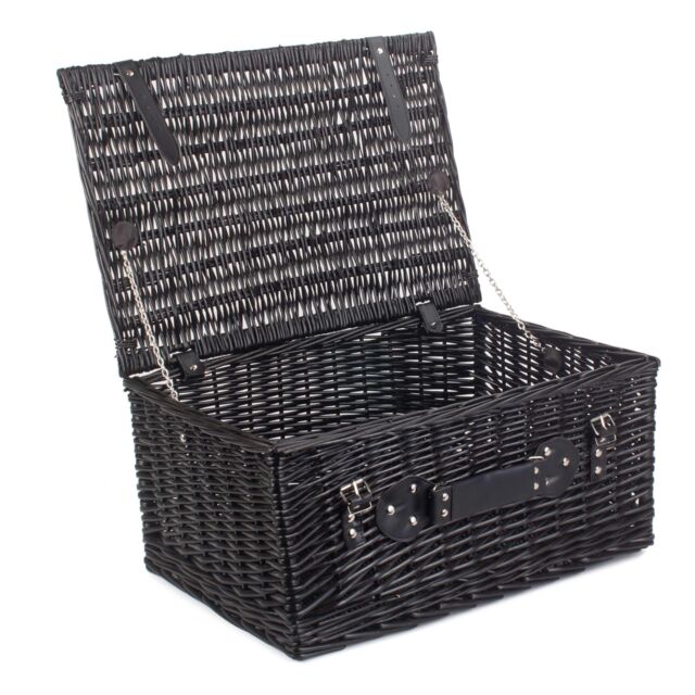 Red Hamper Wicker 51cm Black Willow Basket - image 1