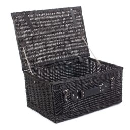 Red Hamper Wicker 51cm Black Willow Basket - thumbnail 1