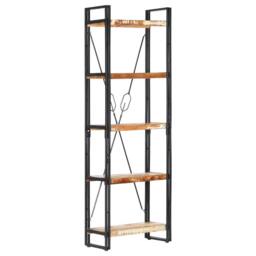 Berkfield Home Decorative 5-Tier Bookcase 60x30x180 cm Solid Reclaimed Wood in Brown - Size: 60 x 30 x 180 cm - thumbnail 9